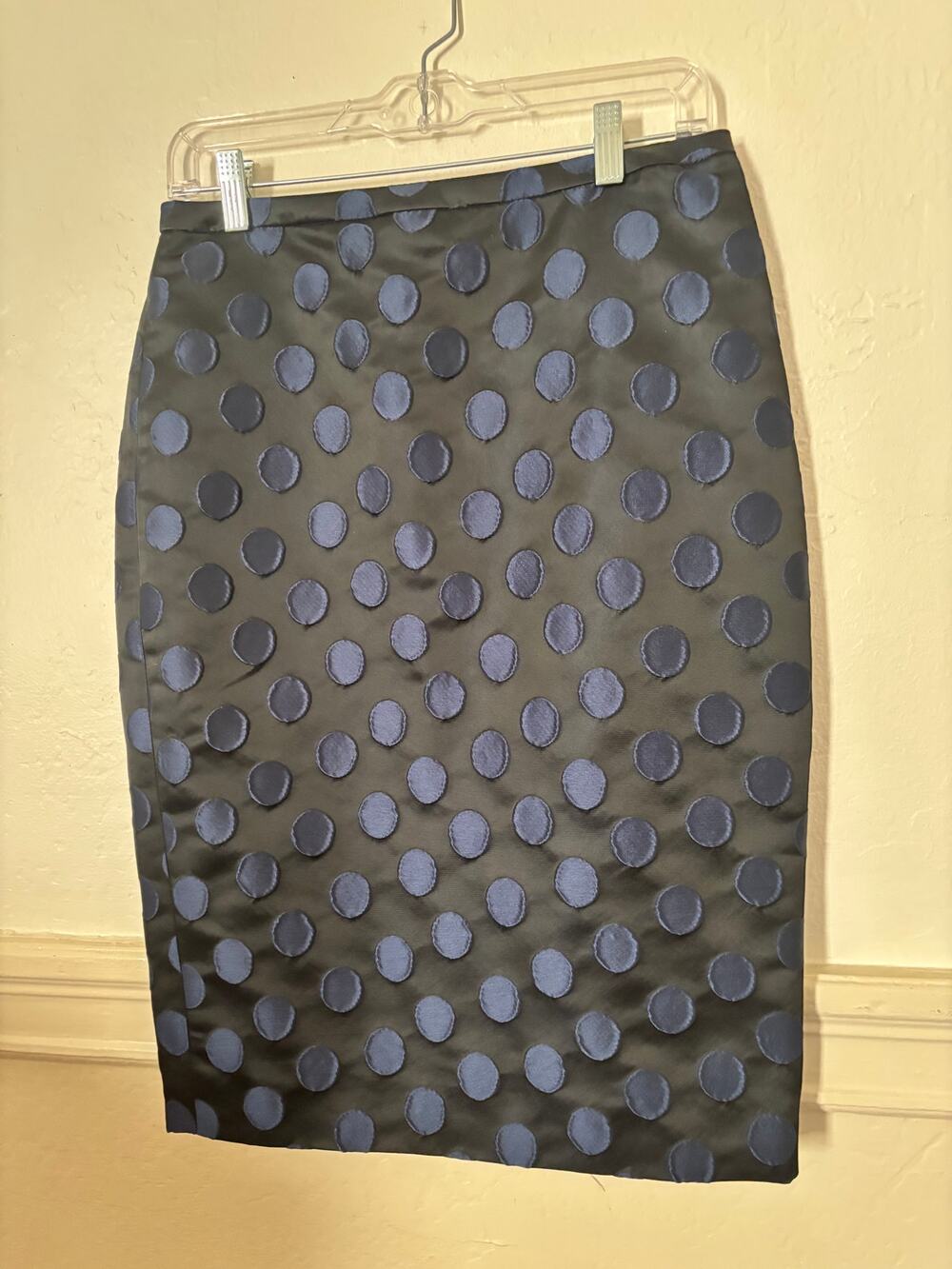 J.Crew Polka Dot Pencil Skirt Women’s Size 4 Navy Blue New With Tags